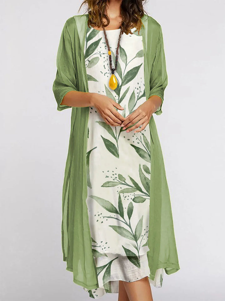 Kia Floral Cardigan Midi Dress
