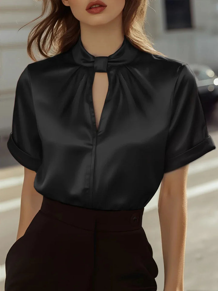 Audrey Short Sleeve Satin Blouse