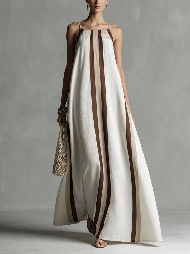 Beatrice Comfortable Striped Sleeveless Maxi Dress