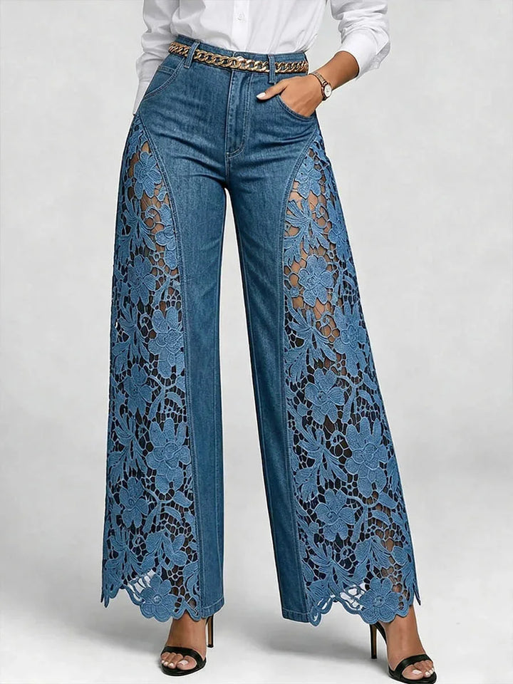 Noelle Floral Lace Wide Leg Pants