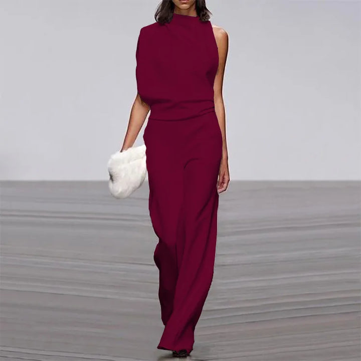 Valentina Draped One-Shoulder Jumpsuit