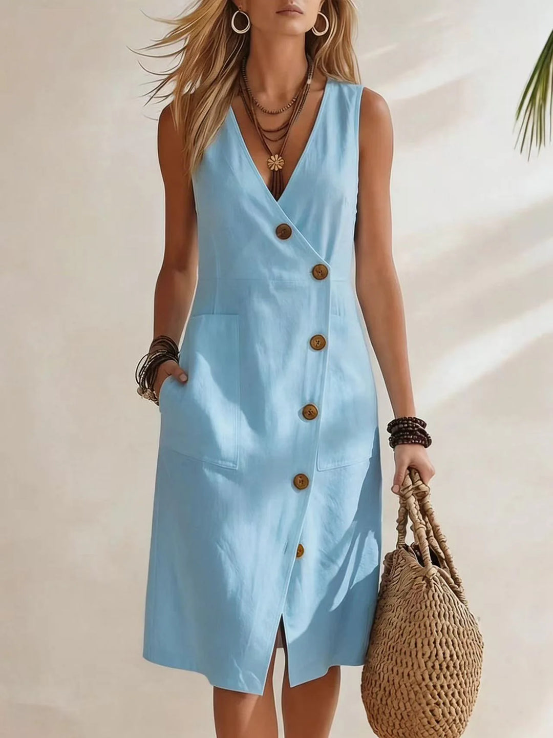 Madison Casual Pocket Midi Dress