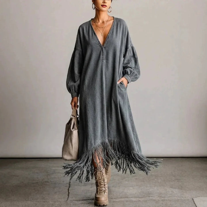 Marlowe V-Neck Fringe Dress