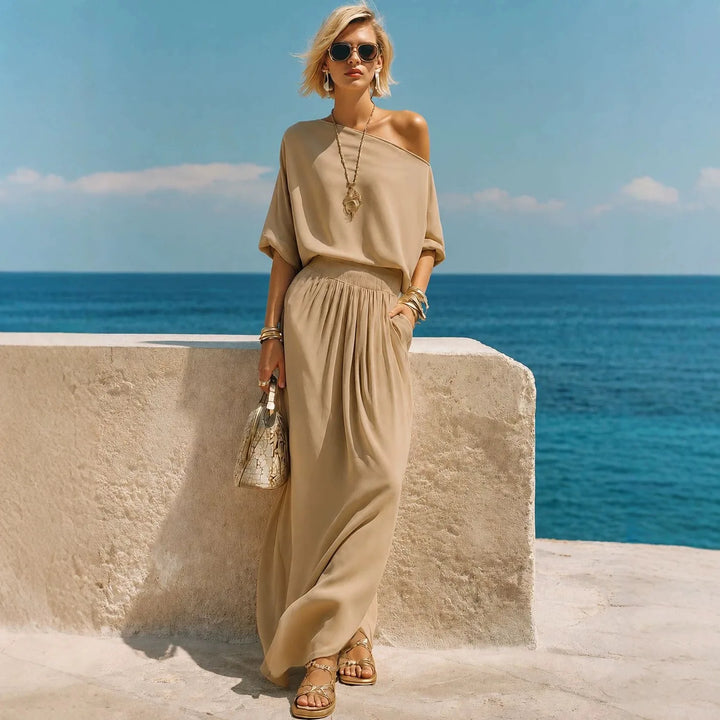 Keyla Off Shoulder Maxi Skirt Set