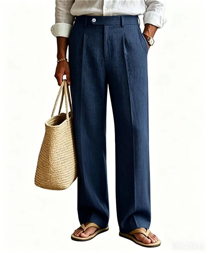 Wyatt Straight Leg Linen Trousers