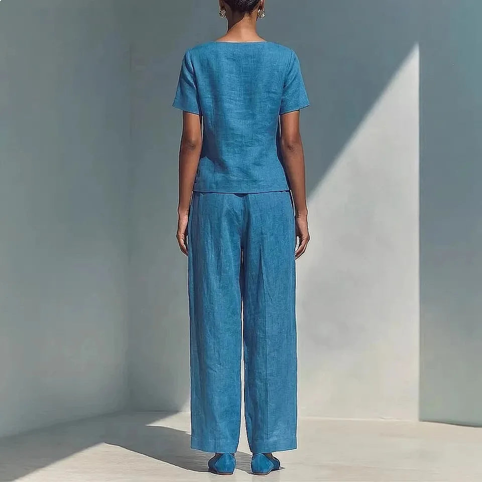 Nicole Button Front Trouser Set