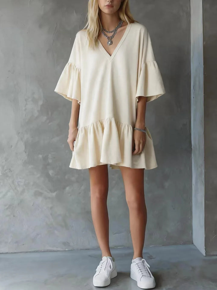 Joanna Lightweight V Neck Mini Dress