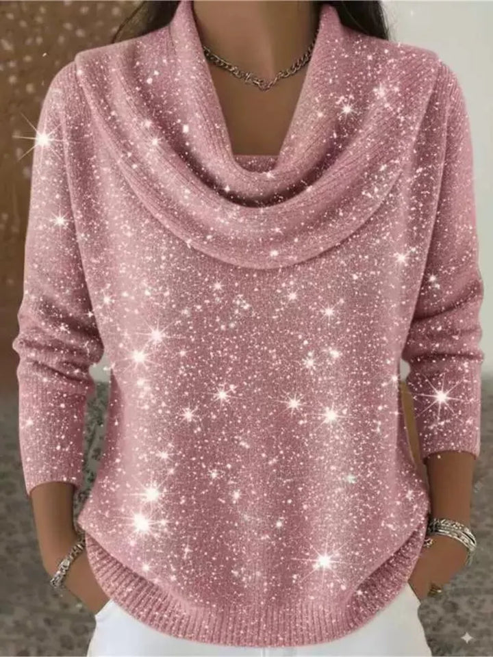 Jocelyn Cowl Neck Shimmer Sweater