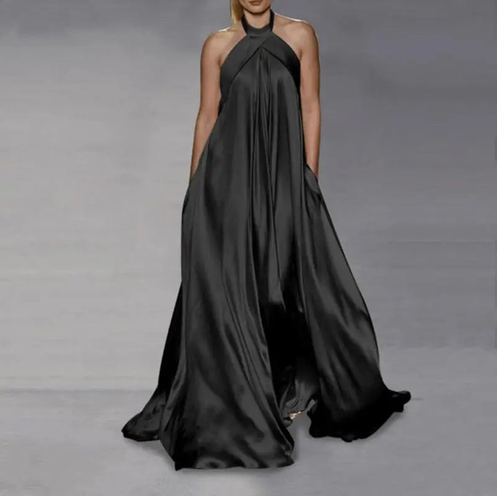Seraphina Satin Halter Maxi Dress