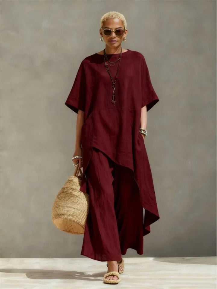Marlowe Relaxed Fit Asymmetrical Top Set