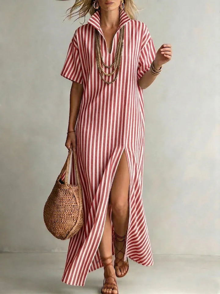 Bridgete Striped Boho Maxi Dress