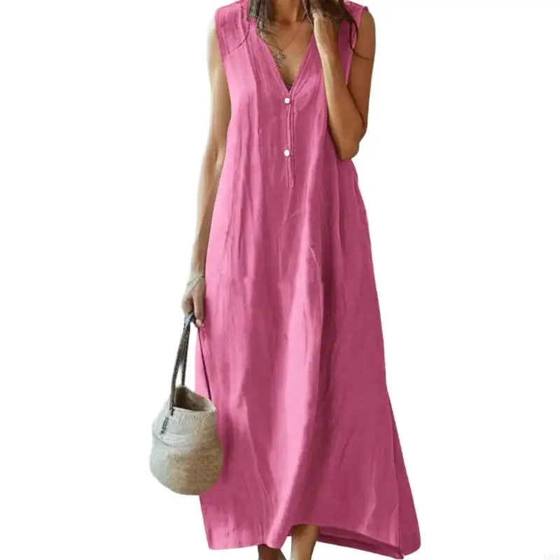 Aurielle Relaxed Linen Maxi Dress