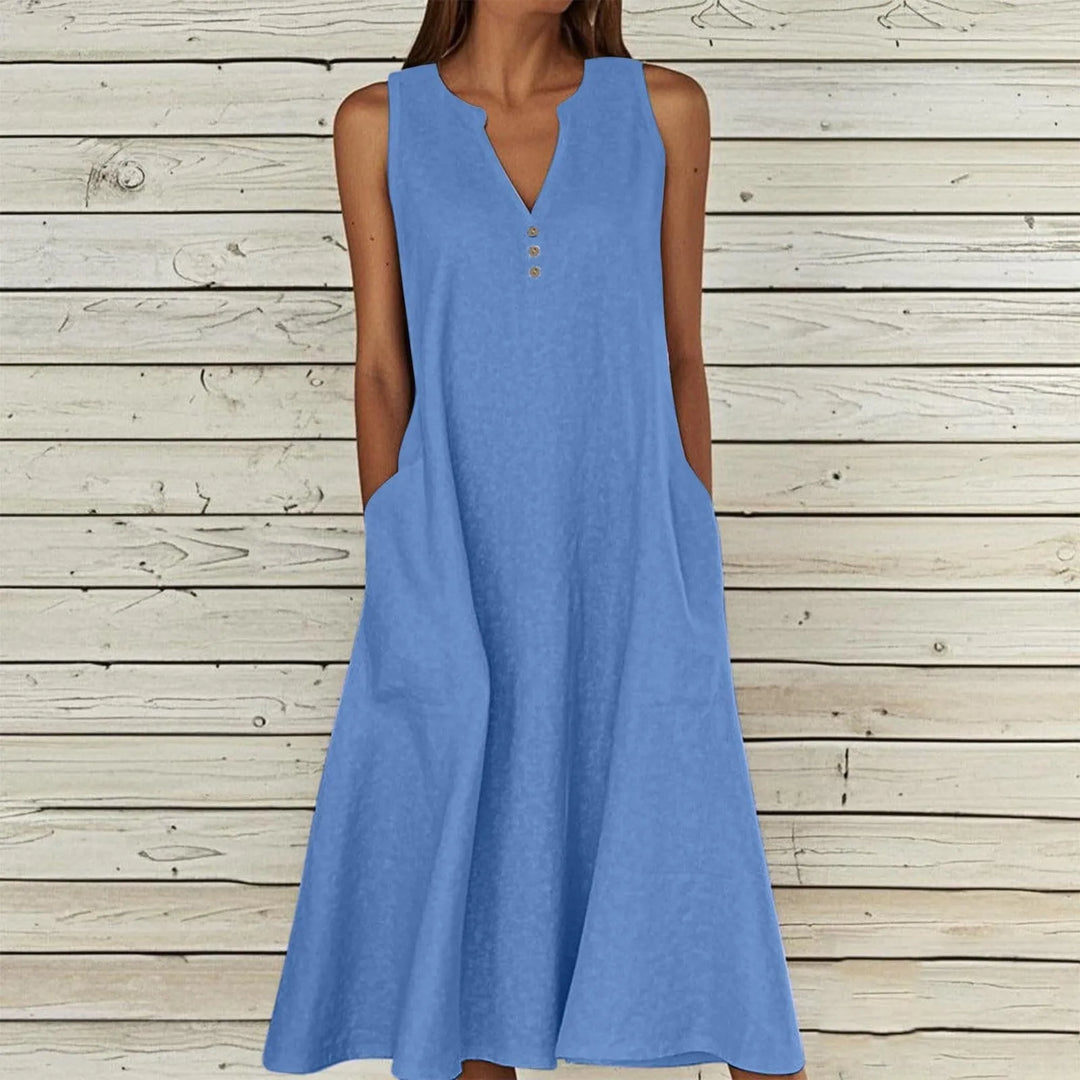Kailey Effortless V Neck Midi Dress