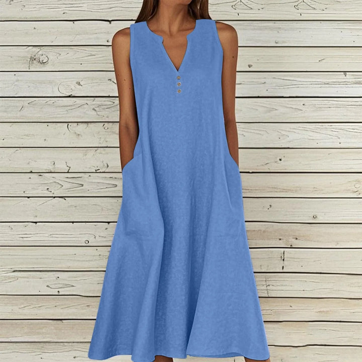 Kailey Effortless V Neck Midi Dress