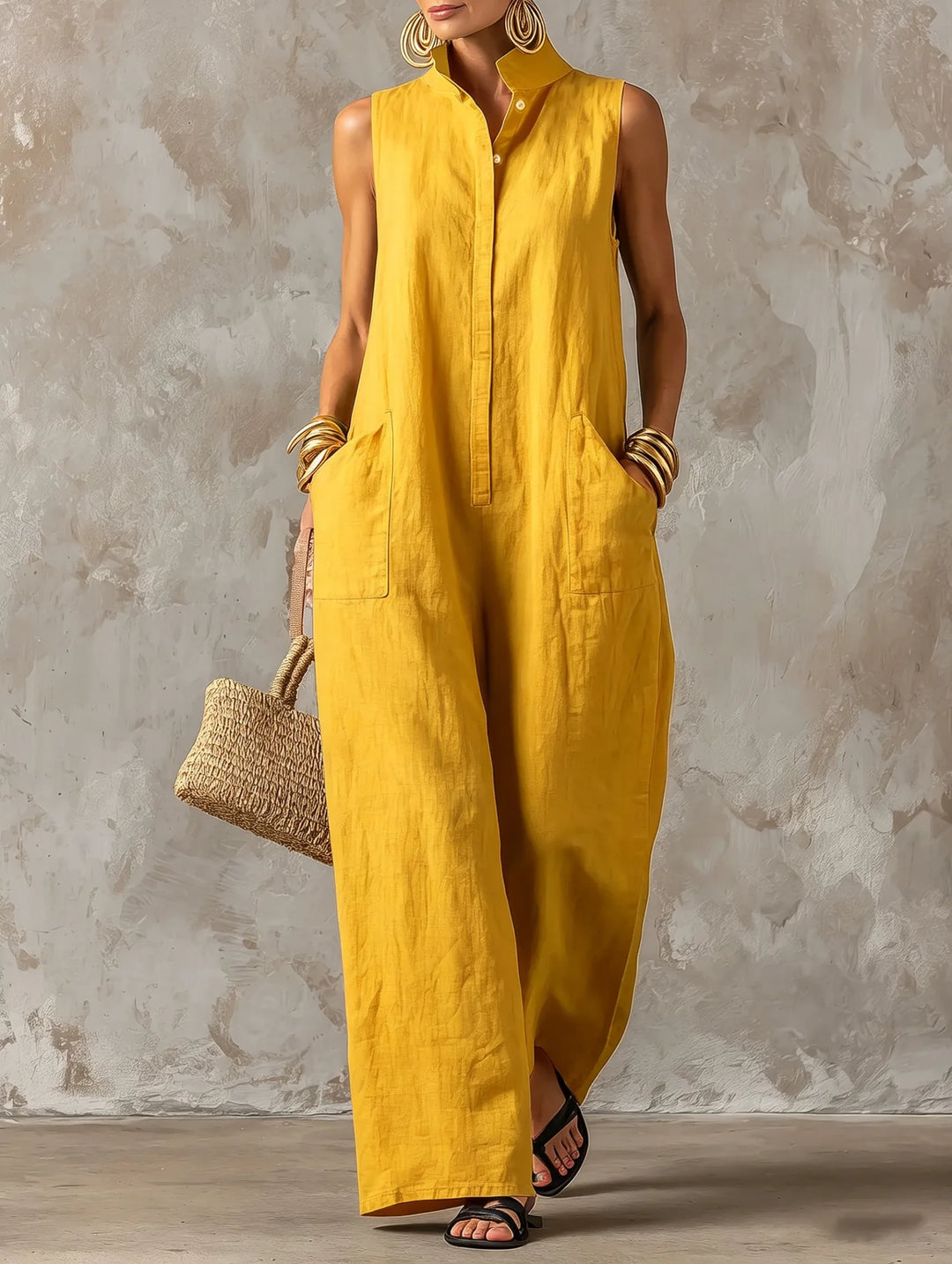 Presley Effortless Stand Collar Jumpsuit