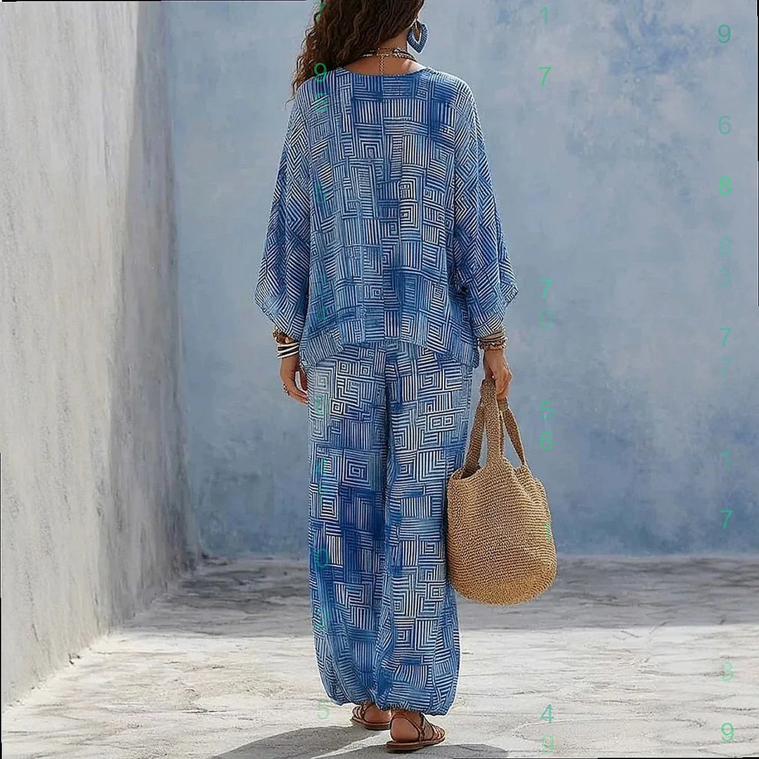 Genevieve Bohemian Print Two-Piece Outfit Set