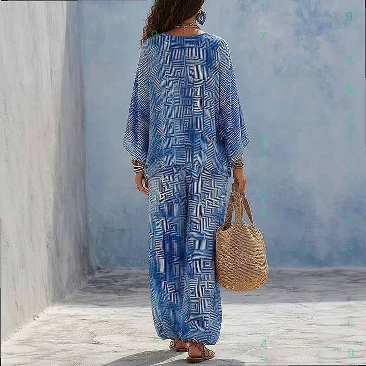 Genevieve Bohemian Print Two-Piece Outfit Set