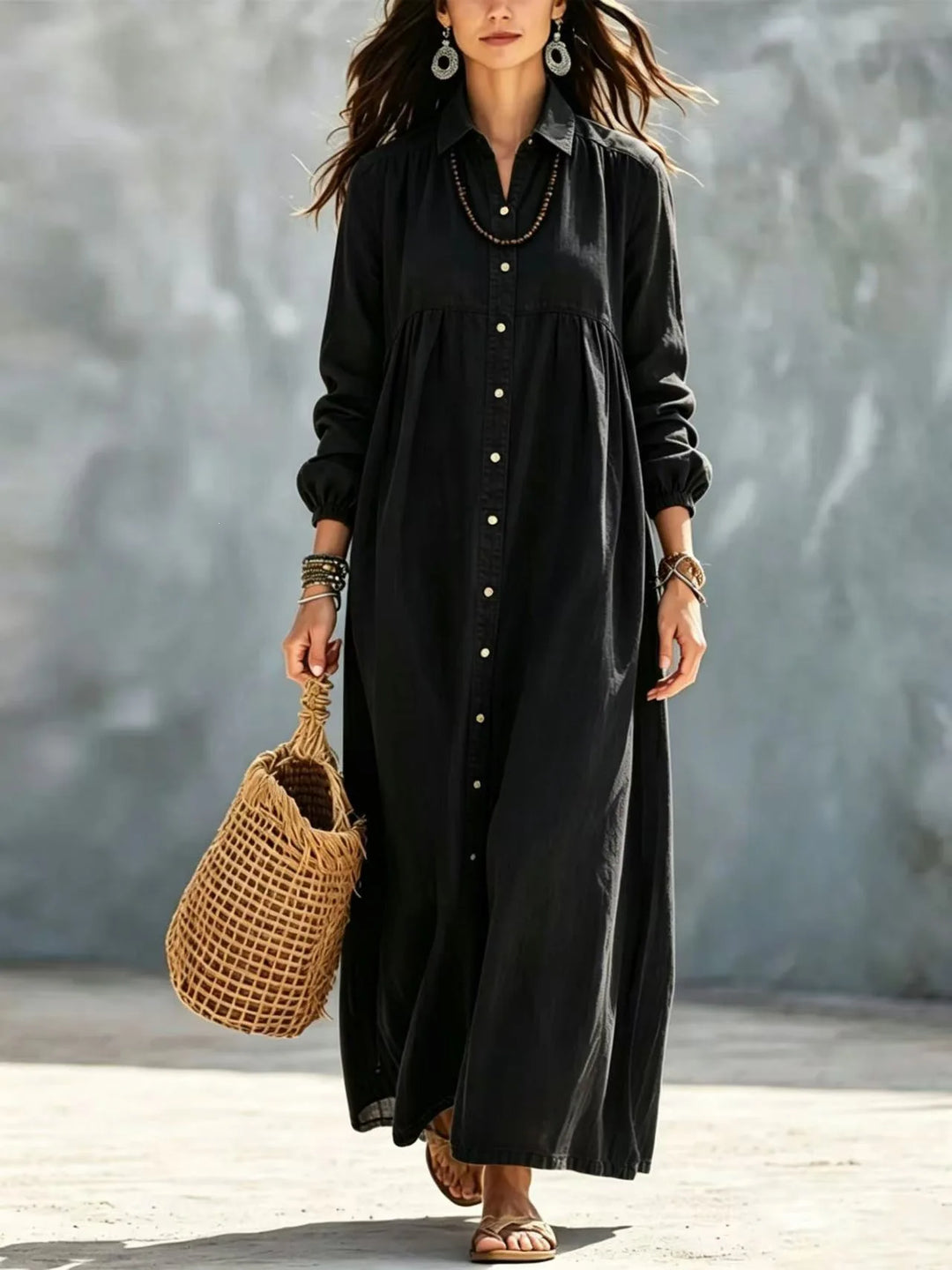 Cressida Button Front Maxi Dress
