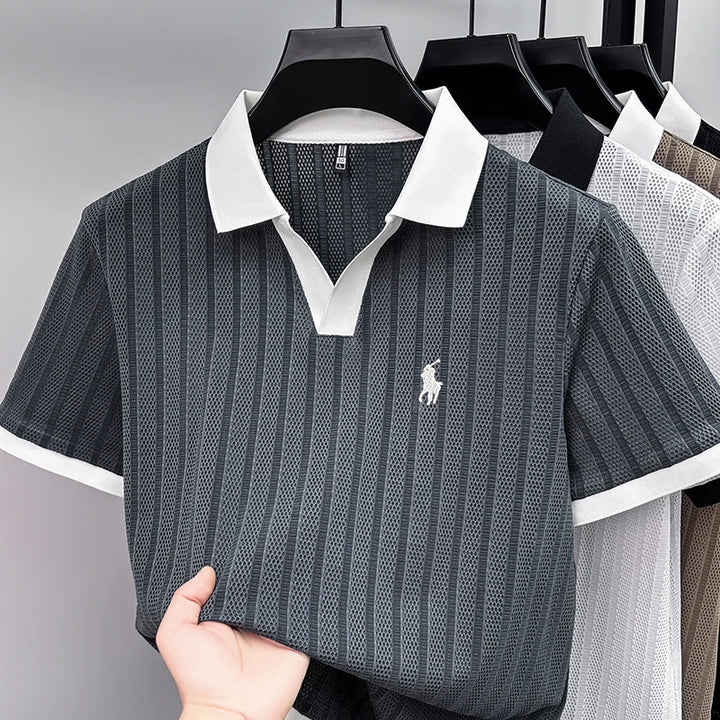 Elliot V Neck Knit Polo Shirt