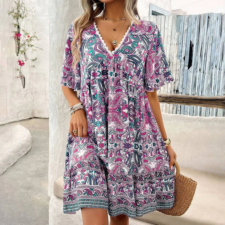 Emmeline Boho Floral Mini Dress