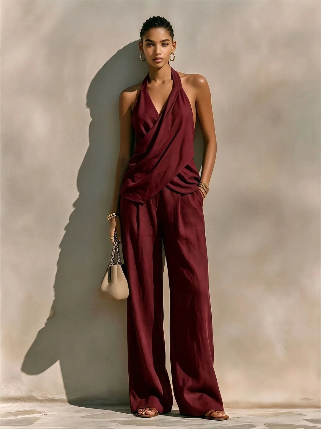Seraphina Draped Halter Jumpsuit