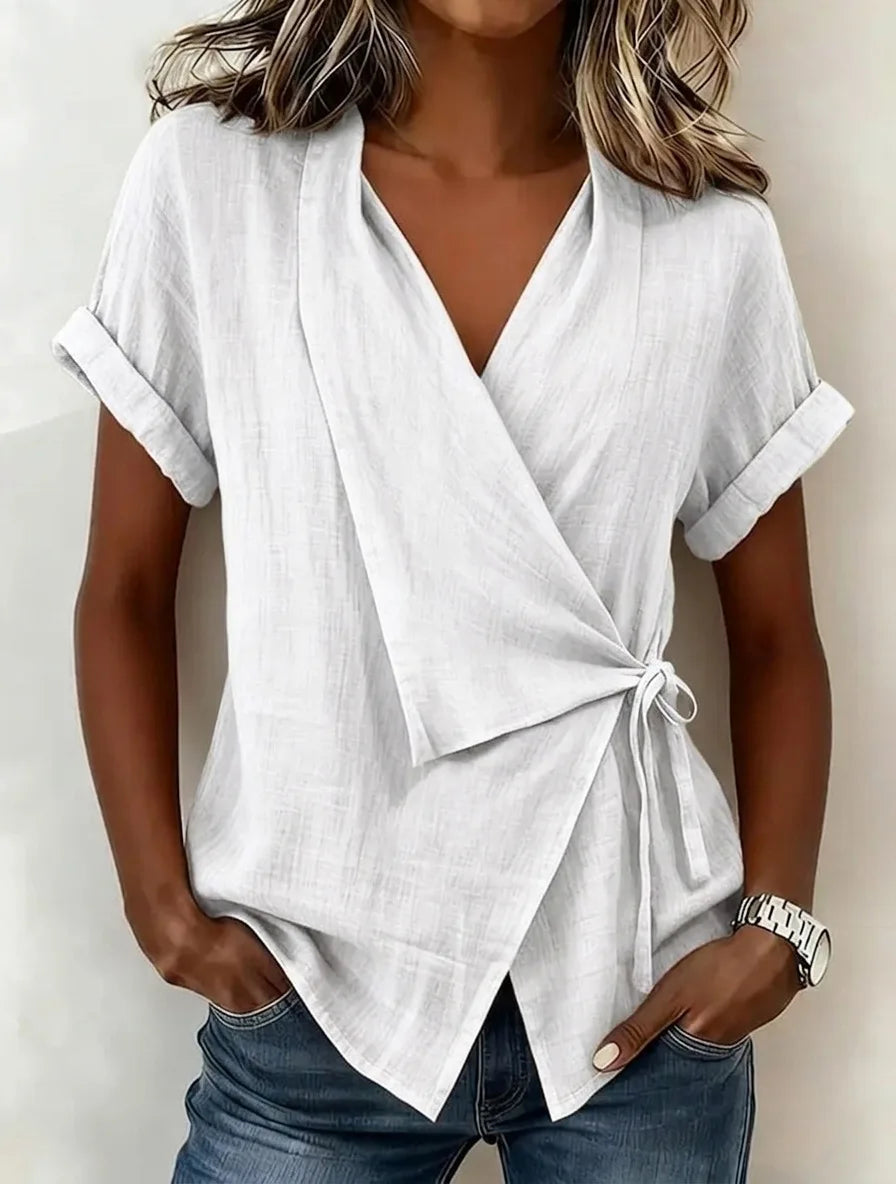 Gisselle Asymmetrical Wrap Blouse