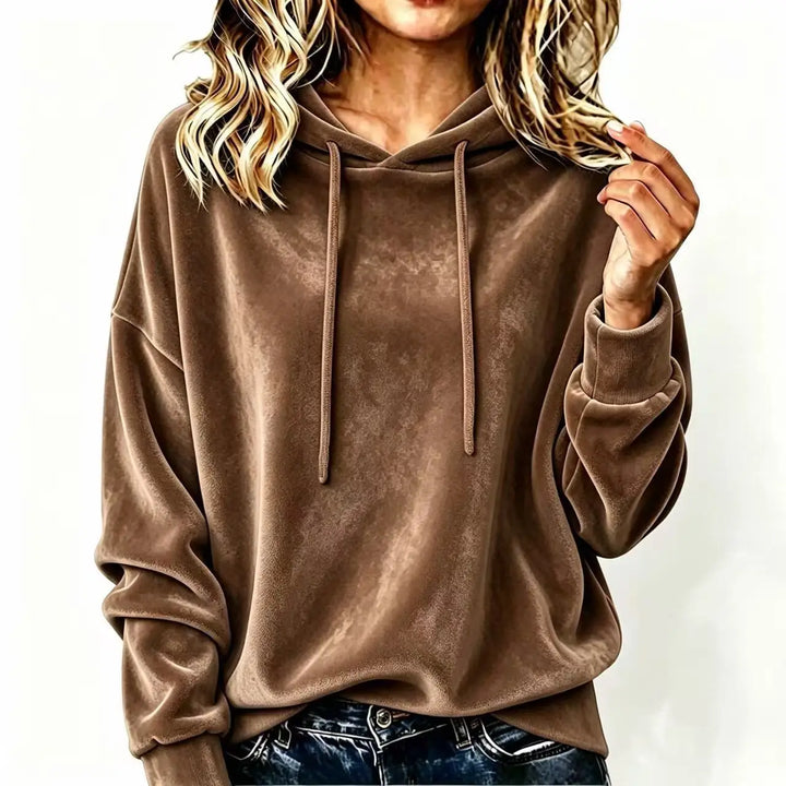 Annelise Drawstring Velvet Hoodie