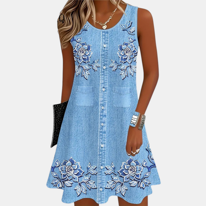 Maren Floral Print A-Line Mini Dress