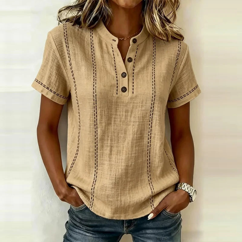 Heidi Textured Button Blouse