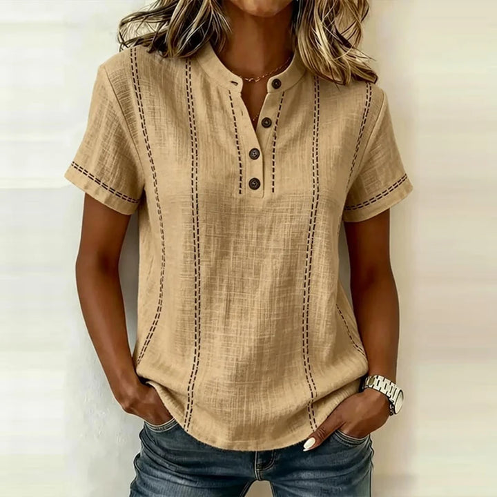 Heidi Textured Button Blouse