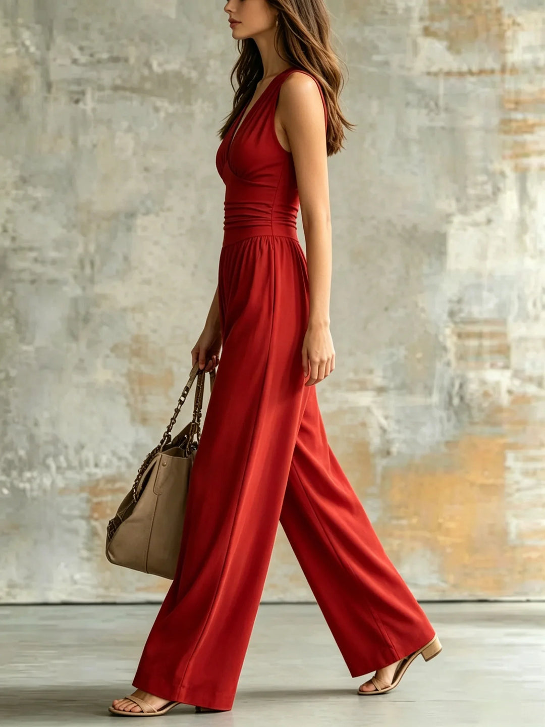 Kendall Figure Flattering V Neck Jumpsuit