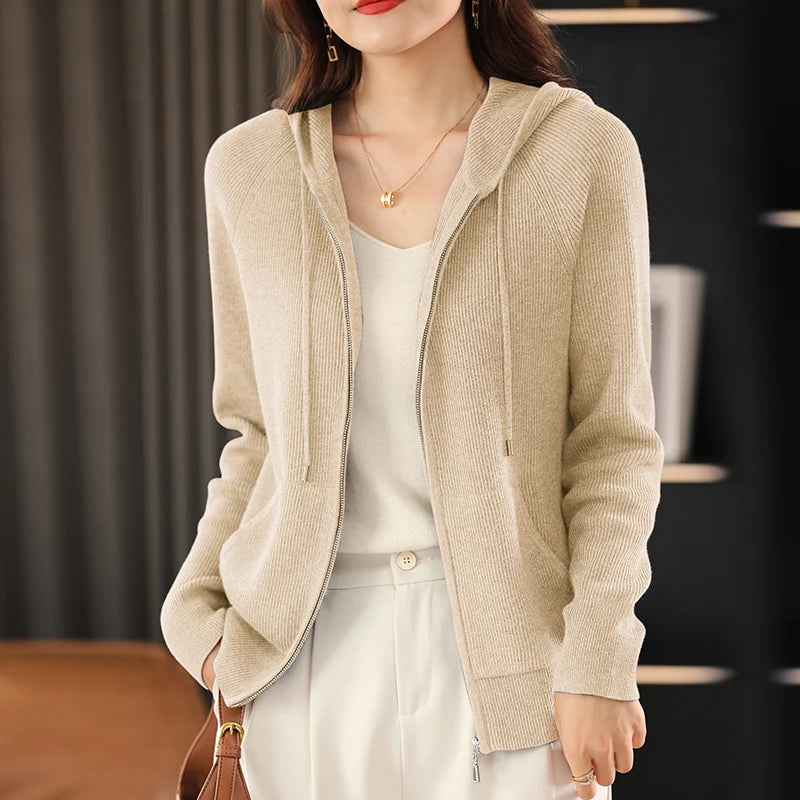 Raina Ribbed Hood Cardigan