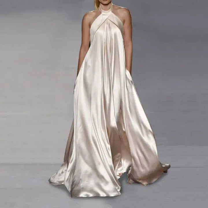 Seraphina Satin Halter Maxi Dress