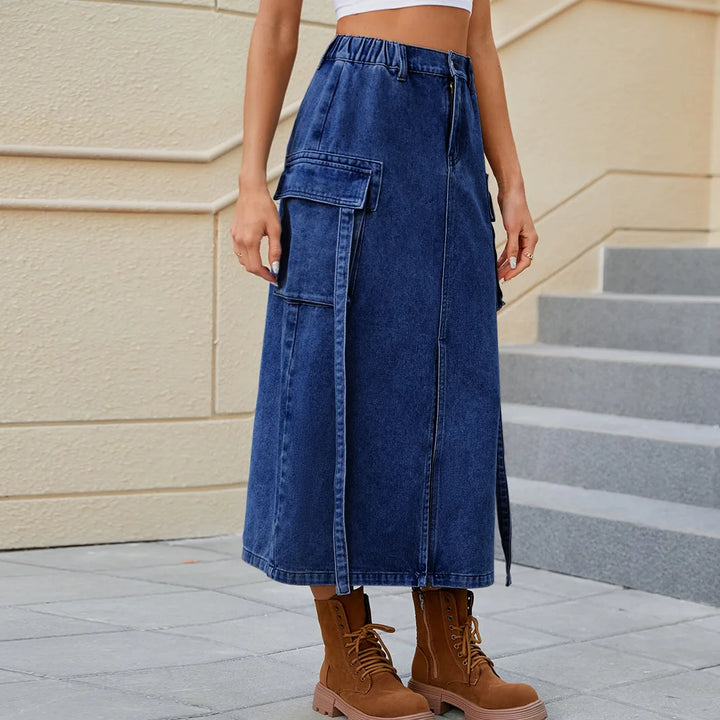 Beverly Elastic Waist Denim Skirt