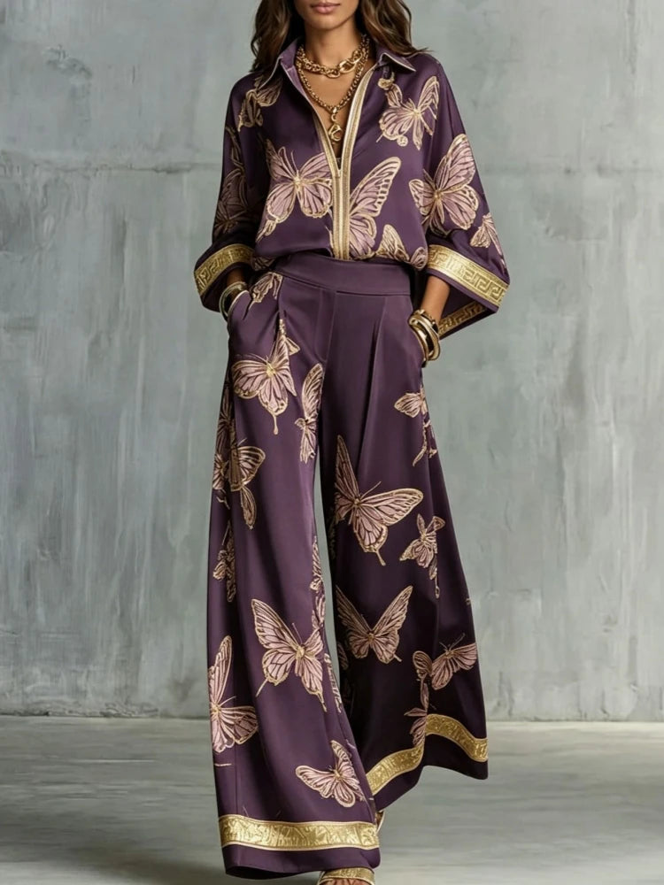 Viviana Butterfly Print Lounge Set