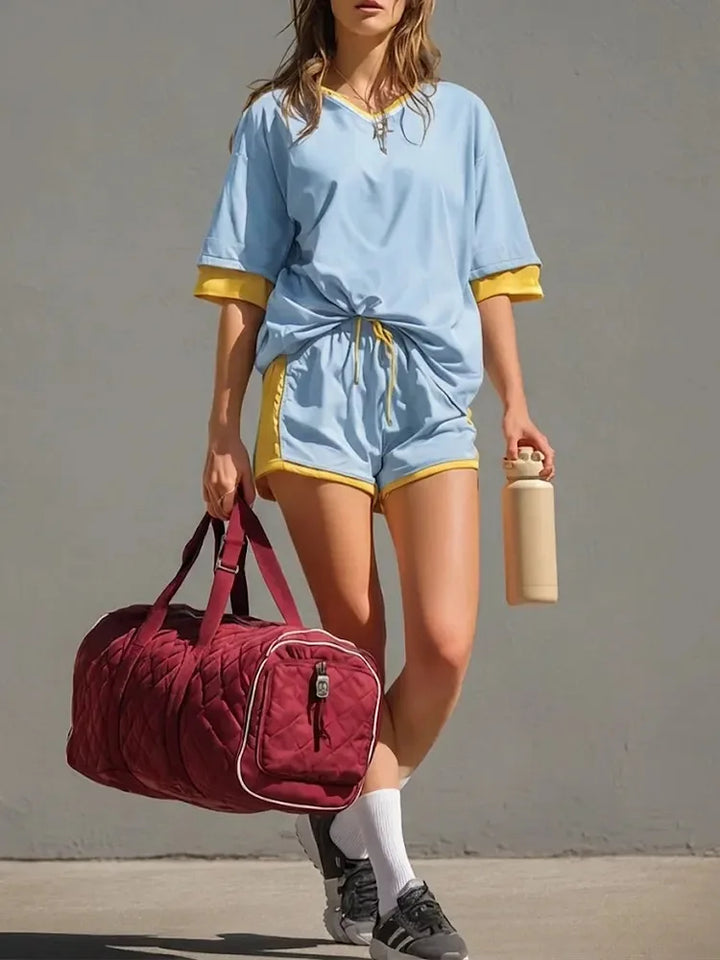 Remi Color Block Shorts Set