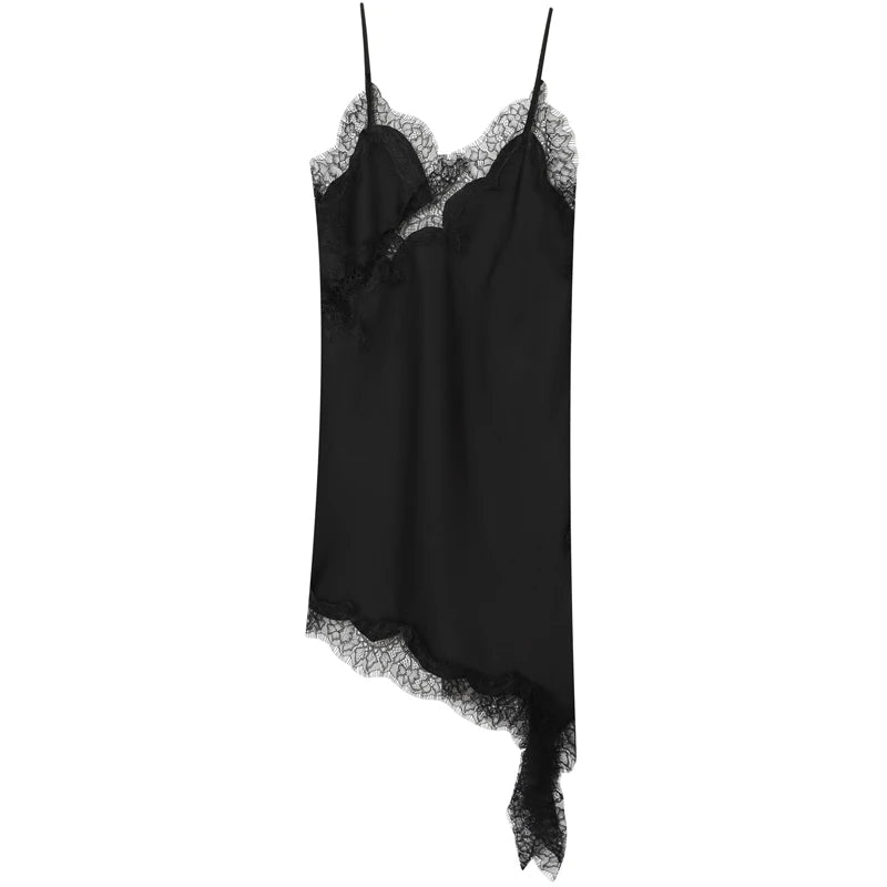 Colette Lace Asymmetrical Midi Dress