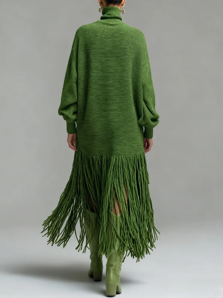Celestine Fringe Knit Midi Dress