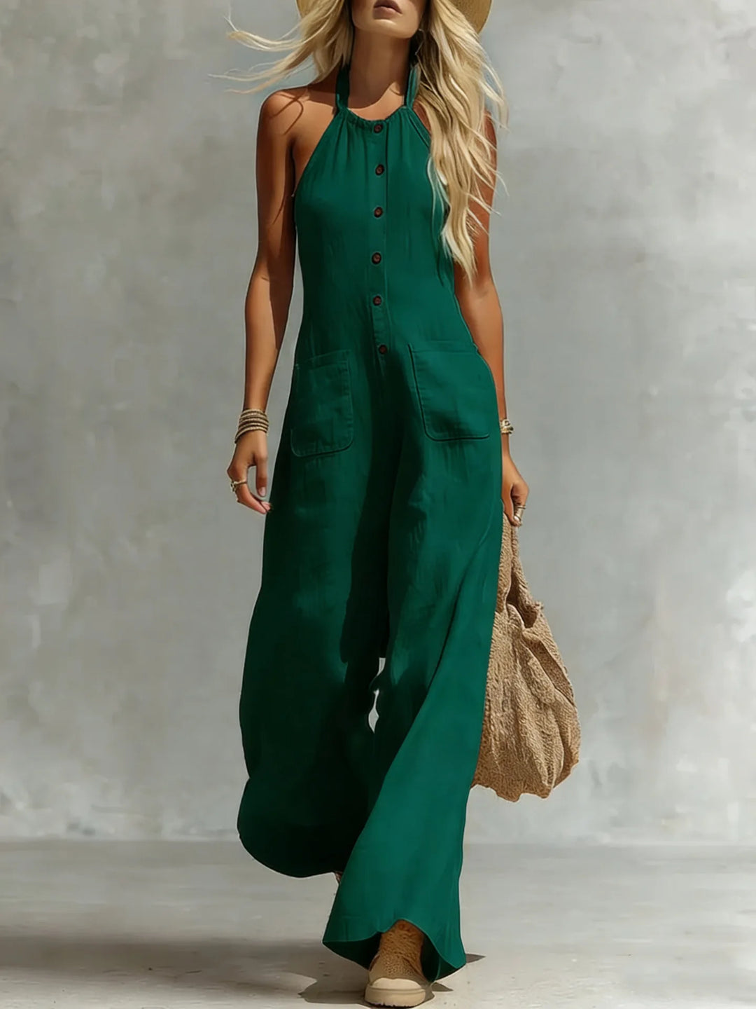 Finley Halter Neck Pocket Jumpsuit