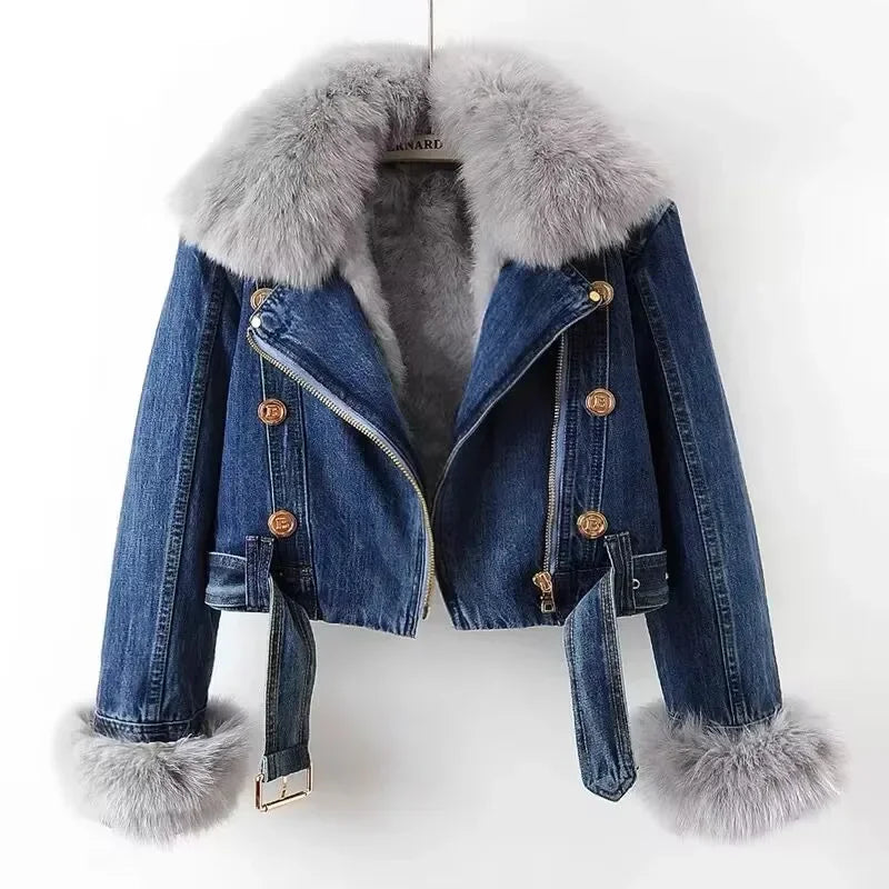 Valentina Faux Fur Denim Jacket