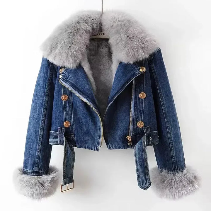 Valentina Faux Fur Denim Jacket