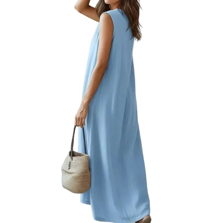 Aurielle Relaxed Linen Maxi Dress