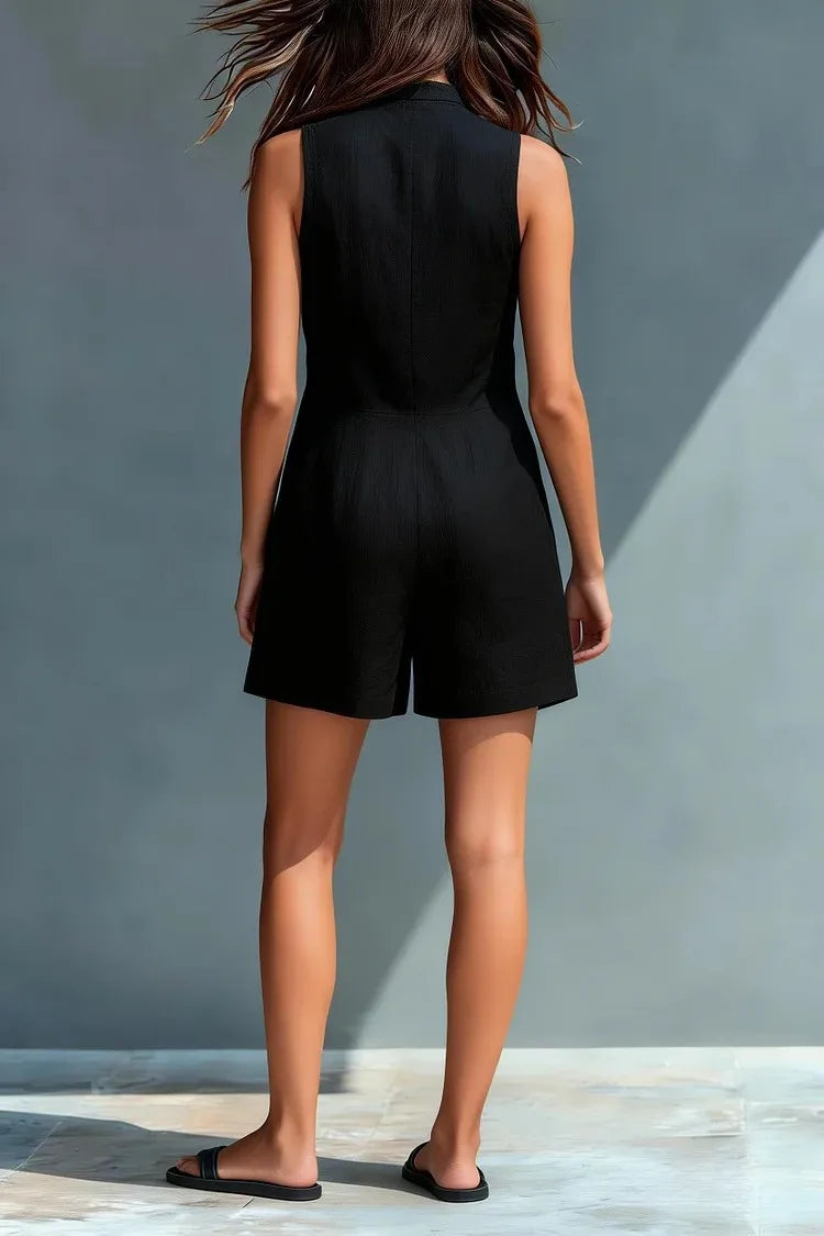 Nerina Sleeveless Button Front Romper