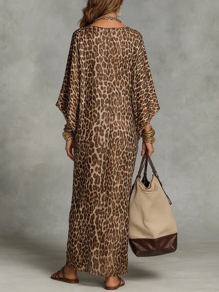 Vivica Leopard Print Bohemian Maxi Dress