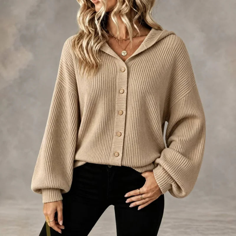 Elowen Button Front Hooded Cardigan