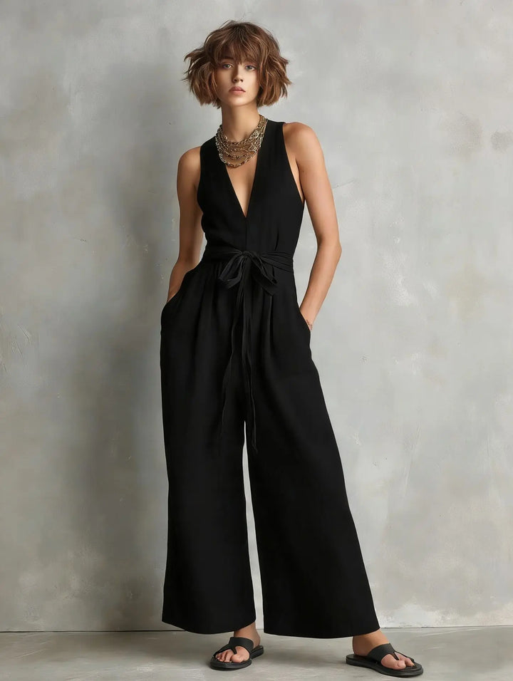 Emery Relaxed V Neck Jumpsuit