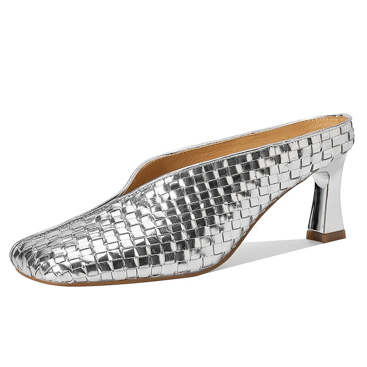 Lucia Woven Leather Heels