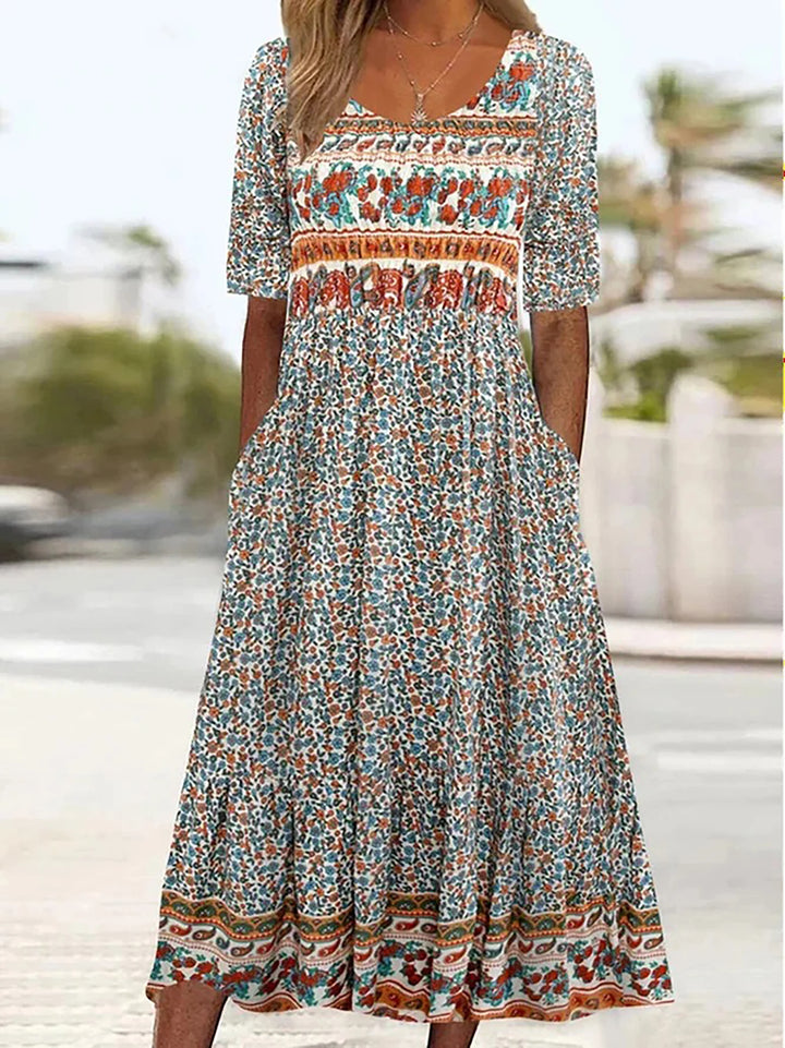Danica Bohemian Floral Printed Maxi Dress