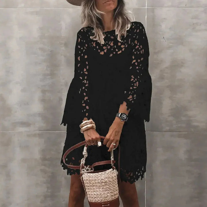 Elaria Elegant Eyelet Lace Mini Dress