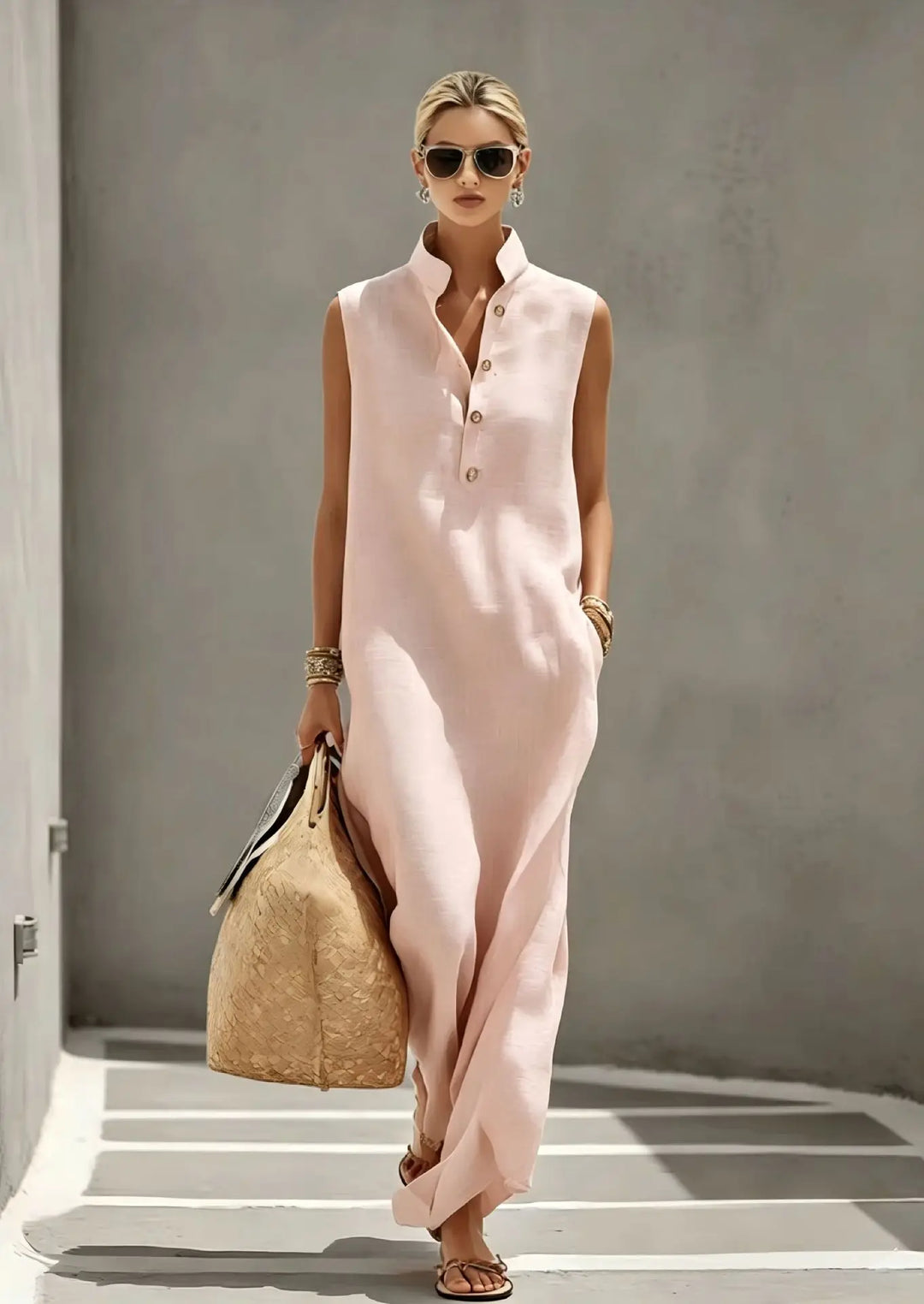 Willa Elegant Chic Linen Maxi Dress